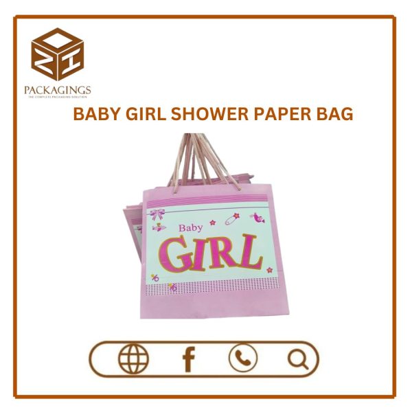 BABY GIRL SHOWER PAPER BAG (pack Of 25)