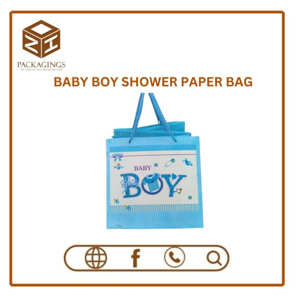 BABY BOY SHOWER PAPER BAG (pack Of 25)
