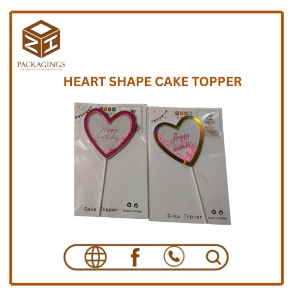 FANCY HEART SHAPE CAKE TOPPER