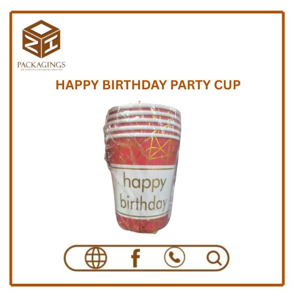 DISPOSABLE BIRTHDAY PARTY CUP-RED (PACK OF 6)