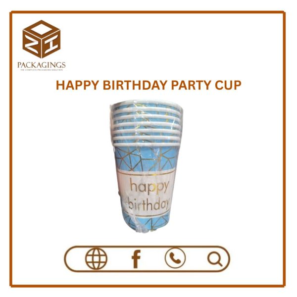 DISPOSABLE BIRTHDAY PARTY CUP-SKY BLUE (PACK OF 6)