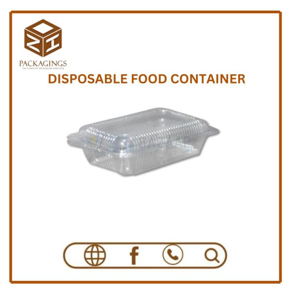 DISPOSABLE FOOD CONTAINER-7.8 X 5.5 Inches (PACK OF 100)