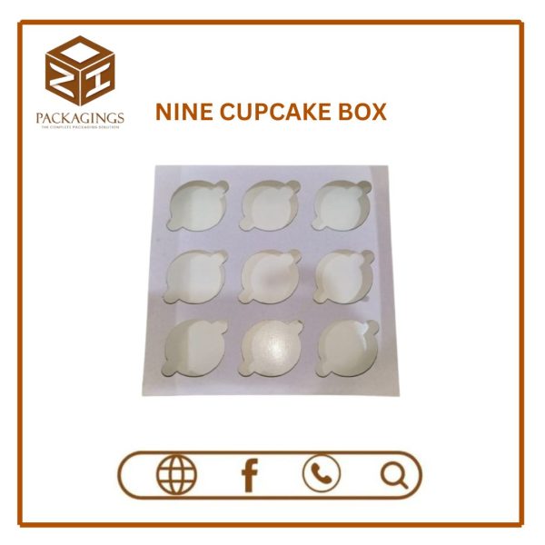 NINE CUPCAKE BOX 5’’ Height (pack Of 12)